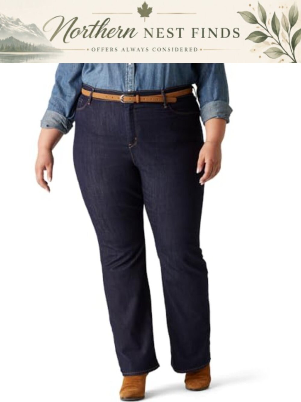 Levi's Gold Modern Bootcut Jeans Stretch Denim Mid Rise Cotton Blend